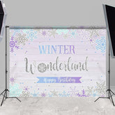 Lofaris Happy Birthday Snowflake 1st Winter Party Backdrops